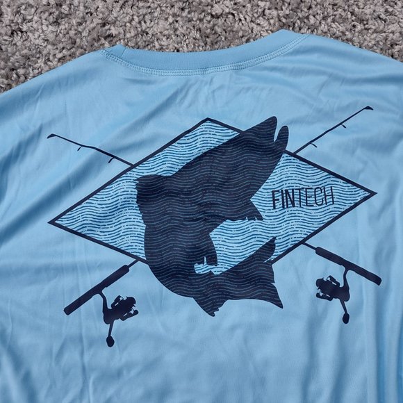 FinTech Long Sleeve Blue Shirt Quick Dry - Picture 5 of 9